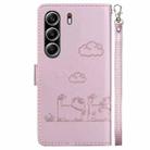 For Tecno Camon 40 Pro 4G Cute Cats RFID Leather Phone Case(Rose Gold) - 3