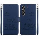 For Tecno Camon 40 Pro 4G Cute Cats RFID Leather Phone Case(Blue) - 1