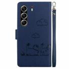 For Tecno Camon 40 Pro 4G Cute Cats RFID Leather Phone Case(Blue) - 3
