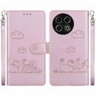 For Tecno Spark 30 Pro Cute Cats RFID Leather Phone Case(Rose Gold) - 1