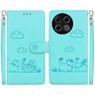 For Tecno Spark 30 Pro Cute Cats RFID Leather Phone Case(Green) - 1