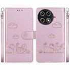 For Tecno Camon 30S / Camon 30S Pro Cute Cats RFID Leather Phone Case(Rose Gold) - 1