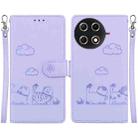 For Tecno Camon 30S / Camon 30S Pro Cute Cats RFID Leather Phone Case(Purple) - 1