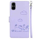 For Tecno Pop 10 / Spark Go 2 4G Cute Cats RFID Leather Phone Case(Purple) - 3