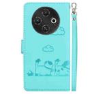 For Tecno Pop 9 5G / Spark 30C 5G Cute Cats RFID Leather Phone Case(Green) - 3