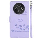 For Tecno Pop 9 5G / Spark 30C 5G Cute Cats RFID Leather Phone Case(Purple) - 3