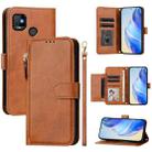 For Tecno Pop 5 Multi-Card Slots Zipper Wallet Leather Phone Case(Brown) - 1