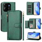 For Tecno Pop 7 / Pop 7 Pro / Spark Go 2023 Multi-Card Slots Zipper Wallet Leather Phone Case(Green) - 1