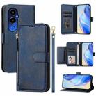 For Tecno Pova 4 Pro Multi-Card Slots Zipper Wallet Leather Phone Case(Blue) - 1