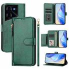For Tecno Pova 5 Pro Multi-Card Slots Zipper Wallet Leather Phone Case(Green) - 1