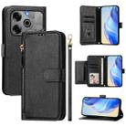 For Tecno Pova 6 5G / Pova 6 Pro 5G Multi-Card Slots Zipper Wallet Leather Phone Case(Black) - 1