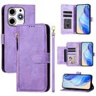 For Tecno Spark 10 Pro Magic Magenta Multi-Card Slots Zipper Wallet Leather Phone Case(Purple) - 1