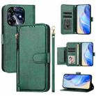 For Tecno Spark 10 Pro / K17 Multi-Card Slots Zipper Wallet Leather Phone Case(Green) - 1