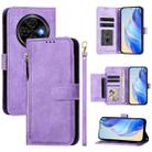 For Tecno Spark 30C Multi-Card Slots Zipper Wallet Leather Phone Case(Purple) - 1