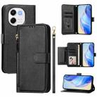 For Tecno Spark 30 5G / Pova 6 Neo 5G Multi-Card Slots Zipper Wallet Leather Phone Case(Black) - 1