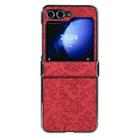 For Samsung Galaxy Z Flip6 Three Parts Cloud Dragon Pattern Fold Phone Case(Red) - 1