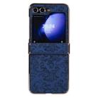 For Samsung Galaxy Z Flip6 Three Parts Cloud Dragon Pattern Fold Phone Case(Blue) - 1