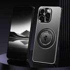 For iPhone 15 Pro Max Rotating Holder Frosted Metal Phone Case(Black) - 1