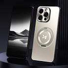 For iPhone 15 Pro Max Rotating Holder Frosted Metal Phone Case(Titanium) - 1