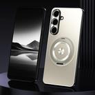 For Samsung Galaxy S25 5G Rotating Holder Frosted Metal Phone Case(Titanium) - 1