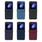 For Samsung Galaxy Z Flip6 Three Parts Plating Frame MagSafe Carbon Fiber Fold Phone Case(Red) - 2