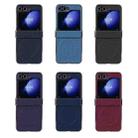 For Samsung Galaxy Z Flip6 Three Parts Plating Frame MagSafe Carbon Fiber Fold Phone Case(Navy Blue) - 2