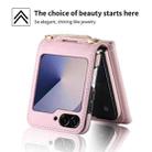 For Samsung Galaxy Z Flip6 POLA Multi-Card Slots Leaf Pattern Phone Case(Pink) - 3