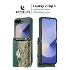 For Samsung Galaxy Z Flip6 POLA Multi-Card Slots Leaf Pattern Phone Case(Green) - 2