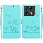 For Infinix GT 20 Pro 5G Cute Cats RFID Leather Phone Case(Green) - 1