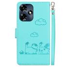 For Infinix Hot 30 4G Cute Cats RFID Leather Phone Case(Green) - 3