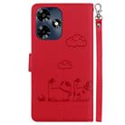 For Infinix Hot 30 4G Cute Cats RFID Leather Phone Case(Red) - 3