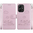 For Infinix Hot 30i Cute Cats RFID Leather Phone Case(Rose Gold) - 1