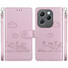 For Infinix Hot 40 / 40 Pro Cute Cats RFID Leather Phone Case(Rose Gold) - 1