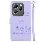 For Infinix Hot 40 / 40 Pro Cute Cats RFID Leather Phone Case(Purple) - 3