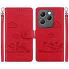 For Infinix Hot 40 / 40 Pro Cute Cats RFID Leather Phone Case(Red) - 1