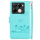 For Infinix Note 40 Pro 5G / 4G Cute Cats RFID Leather Phone Case(Green) - 3