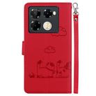 For Infinix Note 40 Pro 5G / 4G Cute Cats RFID Leather Phone Case(Red) - 3