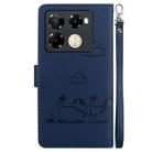 For Infinix Note 40 Pro 5G / 4G Cute Cats RFID Leather Phone Case(Blue) - 3