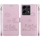 For Infinix Note 30 5G / 4G Cute Cats RFID Leather Phone Case(Rose Gold) - 1