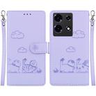 For Infinix Note 30 5G / 4G Cute Cats RFID Leather Phone Case(Purple) - 1