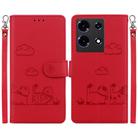 For Infinix Note 30 5G / 4G Cute Cats RFID Leather Phone Case(Red) - 1
