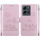 For Infinix Note 30i Cute Cats RFID Leather Phone Case(Rose Gold) - 1
