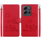 For Infinix Note 30i Cute Cats RFID Leather Phone Case(Red) - 1