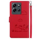 For Infinix Note 30i Cute Cats RFID Leather Phone Case(Red) - 3