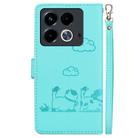 For Infinix Note 40 4G Cute Cats RFID Leather Phone Case(Green) - 3