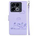 For Infinix Note 40 4G Cute Cats RFID Leather Phone Case(Purple) - 3