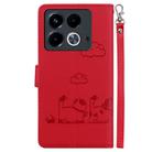 For Infinix Note 40 4G Cute Cats RFID Leather Phone Case(Red) - 3