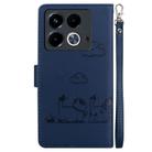 For Infinix Note 40 4G Cute Cats RFID Leather Phone Case(Blue) - 3