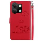For Infinix Smart 7 HD Cute Cats RFID Leather Phone Case(Red) - 3