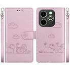 For Infinix Smart 8 / 8 HD / Hot 40i Cute Cats RFID Leather Phone Case(Rose Gold) - 1